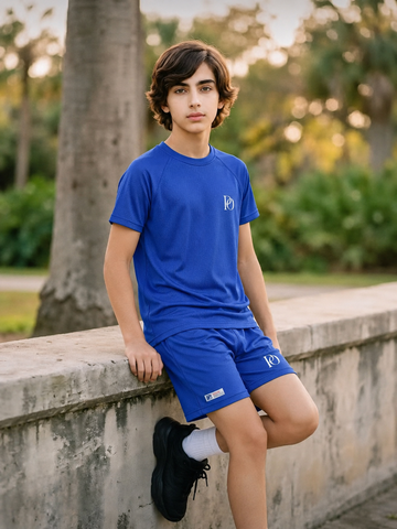 Bareezo Royal Blue Kids’s Nikker Shirt Set – Premium Summer