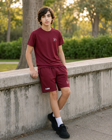 Bareezo Maroon Kids’s Nikker Shirt Set – Premium