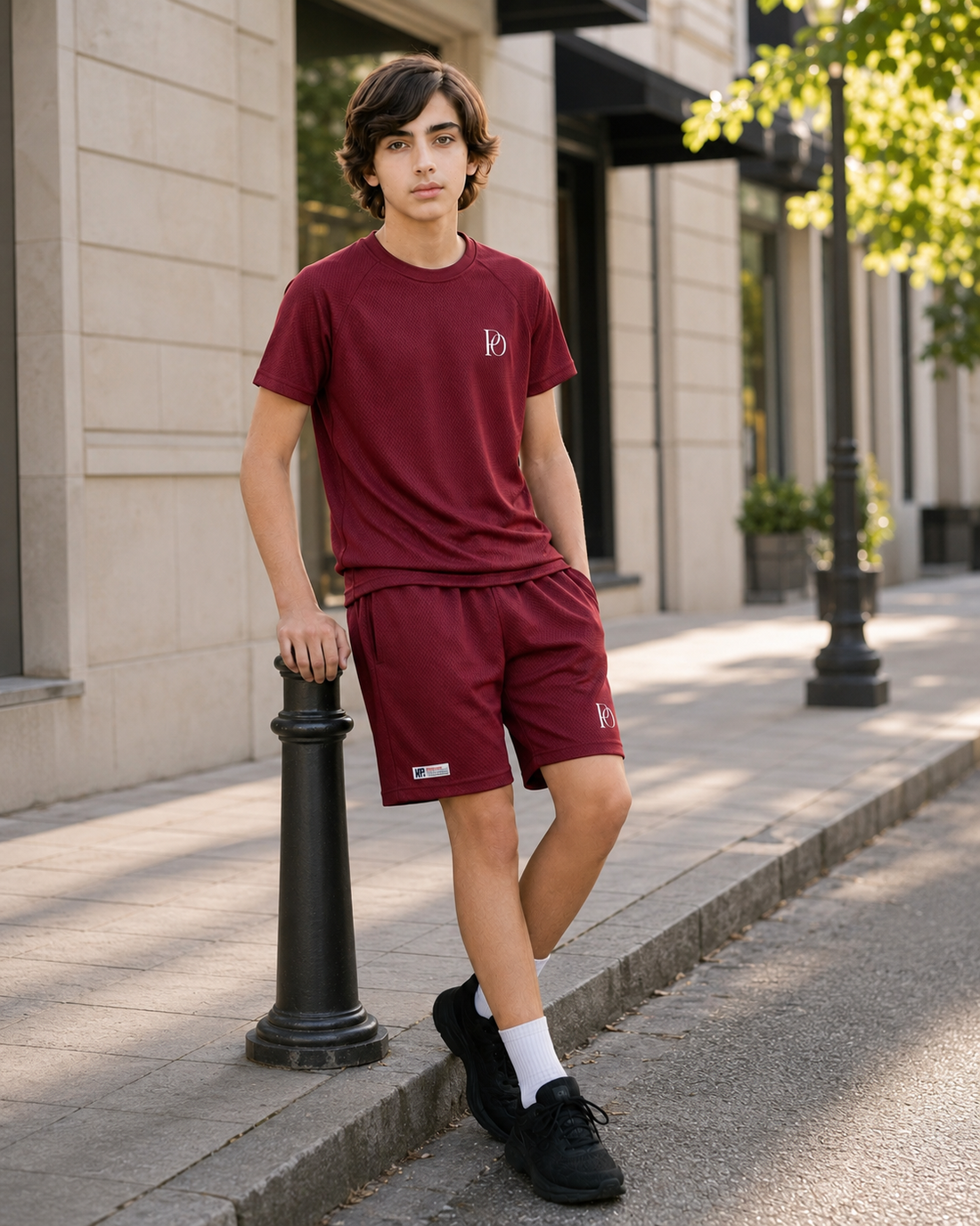 Bareezo Maroon Kids’s Nikker Shirt Set – Premium